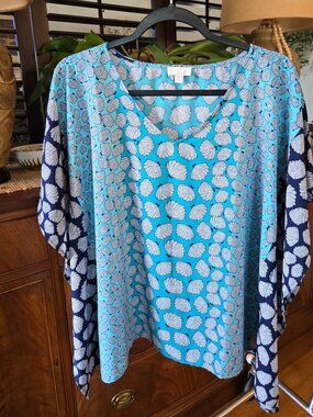 Charming Charlie in Teal Blue Featuring White Shells Size XS/S